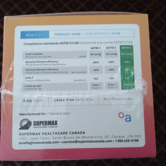 2 Boxes Nitrile gloves and 2 Boxes of Surgical Masks, Made in Canada - Picture 5 of 5